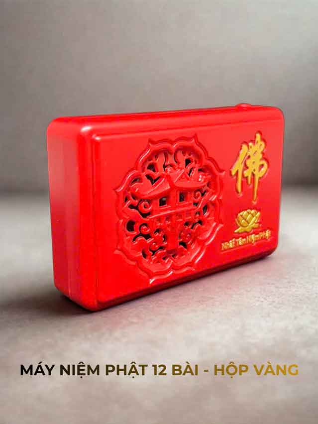 Máy Tụng Kinh 12 Bài Hộp Vàng
