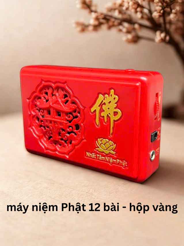 Máy Tụng Kinh 12 Bài Hộp Vàng