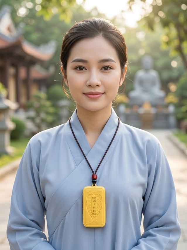 Máy Tụng Kinh Đeo Cổ Loại Nhỏ Chiếc Lá Bồ Đề