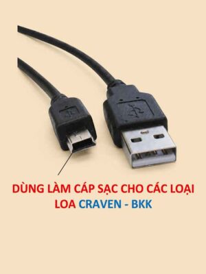 Dây Sạc Loa Đài Caraven/BKK Chân Hình Thang Dài 1,5M Chống Nhiễu
