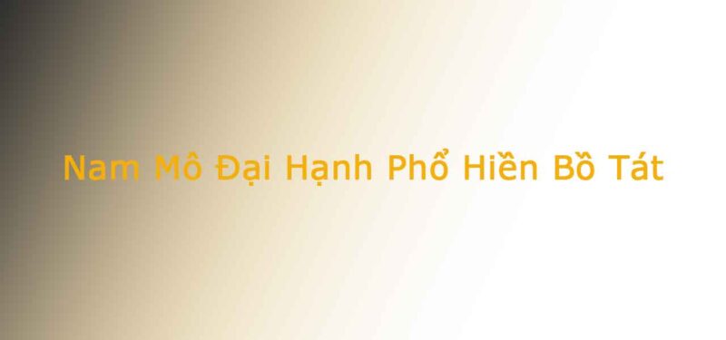 Nam Mô Đại Hạnh Phổ Hiền Bồ Tát